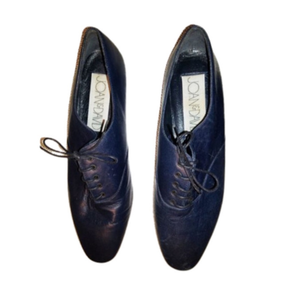 Vtg 80s Joan & David Leather Laceup Oxford Shoes 8